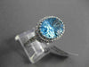 ESTATE 7.33CTW DIAMOND & AAA BLUE TOPAZ 14K WHITE GOLD FILIGREE HALO OVAL RING
