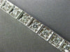ESTATE WIDE 4CT DIAMOND 14KT WHITE GOLD SQUARE MILGRAIN CLASSIC TENNIS BRACELET