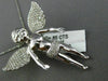 ESTATE EXTRA LARGE .85CT DIAMOND 14KT WHITE GOLD 3D HANDCRAFTED ANGEL PENDANT