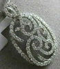 ESTATE LARGE .78CT DIAMOND 18K WHITE GOLD 3D OPEN OVAL FILIGREE FLOATING PENDANT