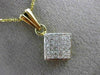 ESTATE .75CT DIAMOND 14KT YELLOW GOLD 3D INVISIBLE SQUARE PENDANT & CHAIN #17373