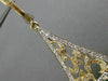 ESTATE LARGE 3.15CT DIAMOND EMERALD 14KT TWO TONE GOLD FILIGREE HANGING EARRINGS