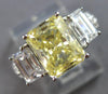 LARGE 4.6CT SYNTHETIC WHITE & FANCY YELLOW DIAMOND 14KT YELLOW GOLD RING #28142