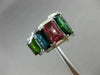 ESTATE LARGE 5.15CT DIAMOND & MULTI COLOR TOURMALINE 14K WHITE GOLD JOURNEY RING