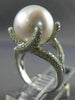 ESTATE LARGE .90CT DIAMOND & AAA SOUTH SEA PEARL 18KT WHITE GOLD ENGAGEMENT RING