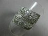 ESTATE LARGE 1.20CT DIAMOND 14K WHITE GOLD 3D OPEN MULTI FLOWER CRISS CROSS RING