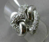 ESTATE LARGE 1.25CT ROUND DIAMOND 18KT WHITE GOLD 3D OPEN HEART PAVE LOVE RING