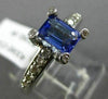 ESTATE LARGE 1.34CT DIAMOND & TANZANITE 14K WHITE GOLD 3D ENGAGEMENT ETOILE RING