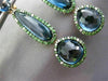 ESTATE LARGE 26.85CT DIAMOND TSAVORITE & TOPAZ 14KT ROSE & BLACK GOLD EARRINGS