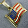 ESTATE RED WHITE & BLUE ENAMEL 14KT YELLOW GOLD 3D AMERICAN FLAG PENDANT #25306