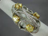 ESTATE EXTRA LARGE 4.08CT WHITE & FANCY YELLOW DIAMOND 18KT TWO TONE GOLD RING