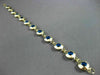 ESTATE 14KT YELLOW GOLD & ROUND BLUE CRYSTAL FLORAL EVIL EYE BRACELET #22954