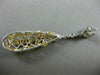 LARGE 5.60CT WHITE & FANCY YELLOW DIAMOND 18KT TWO TONE GOLD TEAR DROP EARRINGS