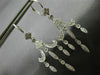 ANTIQUE LONG .50CT DIAMOND 14KT WHITE GOLD 3D FILIGREE HANGING EARRINGS #19857