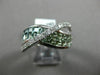 ESTATE WIDE 2.97CT DIAMOND & GREEN AMETHYST 14KT WHITE GOLD X RAINBOW LOVE RING