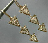 WIDE .98CT DIAMOND 14K ROSE GOLD TRIANGULAR PAST PRESENT FUTURE HANGING EARRINGS