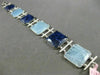 ESTATE WIDE & LONG 1.45CT DIAMOND & MULTI GEM 14KT WHITE GOLD 3D SQUARE BRACELET