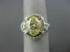 LARGE 3.90CT WHITE & FANCY YELLOW DIAMOND 14KR WHITE GOLD HEART ENGAGEMENT RING