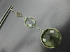 EXTRA LARGE 26CT AAA WHITE SAPPHIRE & GREEN AMETHYST 14K WHITE GOLD 3D EARRINGS