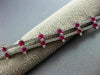 ESTATE WIDE 4.92CT DIAMOND RUBY 18KT WHITE GOLD MULTI ROW ETOILE TENNIS BRACELET