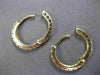 ESTATE CUBIC ZIRCONIA 14KT YELLOW GOLD CLASSIC SEMI BEZEL HUGGIE EARRINGS #24353