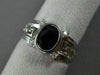 ESTATE 1.39CT DIAMOND & AAA SAPPHIRE 14K WHITE GOLD 3D GREEK KEY ENGAGEMENT RING