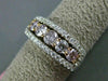 ESTATE WIDE 1.25CT DIAMOND 18K 2 TONE GOLD 5 STONE HALO WEDDING ANNIVERSARY RING