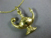ANTIQUE 18KT YELLOW GOLD 3D CLASSIC GENIE LAMP FILIGREE FLOATING PENDANT #21865