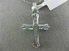 ESTATE .30CT ROUND DIAMOND 14KT WHITE GOLD CLASSIC CHANNEL CROSS PENDANT #23015