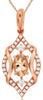 0.52CT DIAMOND & AAA MORGANITE 14KT ROSE GOLD OVAL & ROUND TEAR DROP FUN PENDANT