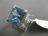 ESTATE 8.36CTW DIAMOND & AAA BLUE TOPAZ 14KT WHITE GOLD HALO FILIGREE FUN RING