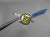 ESTATE .98CT IGI / GIA FANCY YELLOW DIAMOND 18KT WHITE GOLD 3D ENGAGEMENT RING