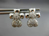 ESTATE .65CT DIAMOND 14K WHITE GOLD 3D CLASSIC PAVE HEART FLOWER EARRINGS #16559