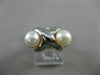 ESTATE 6MM AKOYA SEA PEARL 14K GOLD MODERNIST X-O CROSSOVER COCKTAIL RING #21396