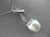 ESTATE LARGE DIAMOND 14K WHITE GOLD SOUTH SEA PEARL STRAWBERRY FLOATING PENDANT