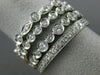 ESTATE WIDE 3.17CT DIAMOND 18K WHITE GOLD 3D MULTI SHAPE ETERNITY STACKABLE RING