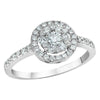 ESTATE .54CT ROUND DIAMOND 18KT WHITE GOLD CLUSTER SEMI ETERNITY FRIENDSHIP RING
