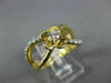 ESTATE .33CT DIAMOND 14KT YELLOW GOLD SOLITAIRE INFINITY FLOWER FRIENDSHIP RING