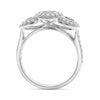 ESTATE 1.08CT DIAMOND & AAA TANZANITE 14K WHITE GOLD 3D PAST PRESENT FUTURE RING