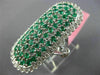 EXTRA LARGE 2.17CT DIAMOND & COLOMBIAN EMERALD 18K WHITE GOLD FILIGREE OVAL RING