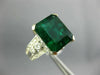 LARGE 4.70CT DIAMOND & AAA EMERALD 14KT WHITE GOLD 3D FILIGREE ENGAGEMENT RING