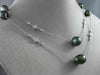 ESTATE LARGE & LONG .80CT DIAMOND & AAA TAHITIAN PEARL 14K WHITE GOLD NECKLACE