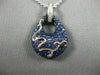 ESTATE 2.51CT DIAMOND & SAPPHIRE 18KT WHITE & BLACK GOLD TEAR DROP SWIRL PENDANT