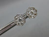 ESTATE LARGE 1.42CT DIAMOND 18KT WHITE GOLD CLUSTER BEZEL FLOWER STUD EARRINGS