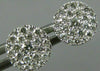 ESTATE .50CT DIAMOND 14KT WHITE GOLD 3D ROUND SOLITAIRE CLUSTER STUD EARRINGS