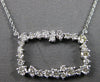 LARGE 1.61CT DIAMOND 14K WHITE GOLD OPEN RECTANGULAR CLUSTER ADJUSTABLE NECKLACE