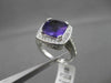 ESTATE LARGE 4.52CTW DIAMOND & AAA AMETHYST 14KT WHITE 3D FILIGREE COCKTAIL RING