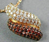 1.36CT WHITE & ORANGE DIAMOND 18KT ROSE GOLD 3D MULTI ROW PAVE WAVE FUN PENDANT