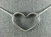 ESTATE .27CT DIAMOND 18K WHITE GOLD 3D CLASSIC OPEN HEART LOVE NECKLACE
