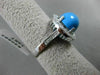 ESTATE 10.46CT DIAMOND & AAA TURQUOISE 14KT WHITE GOLD PAVE HALO OVAL RING 20563